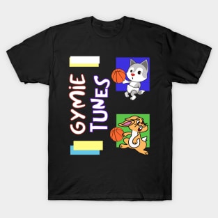 Gymie Tunes Basketball Cartoon Retro Puzzle T-Shirt